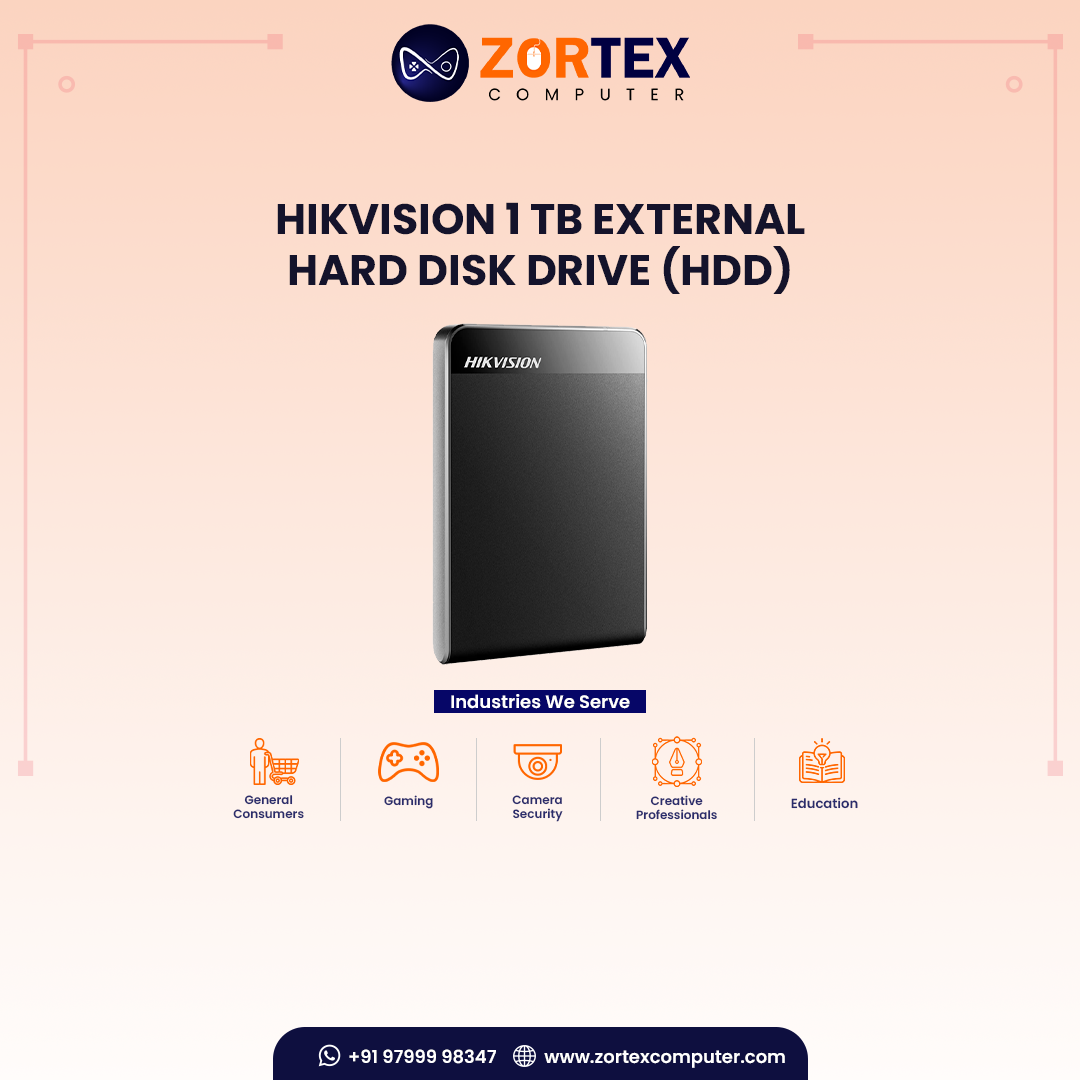 Hikvision 1 TB External Hard Disk Drive (HDD)