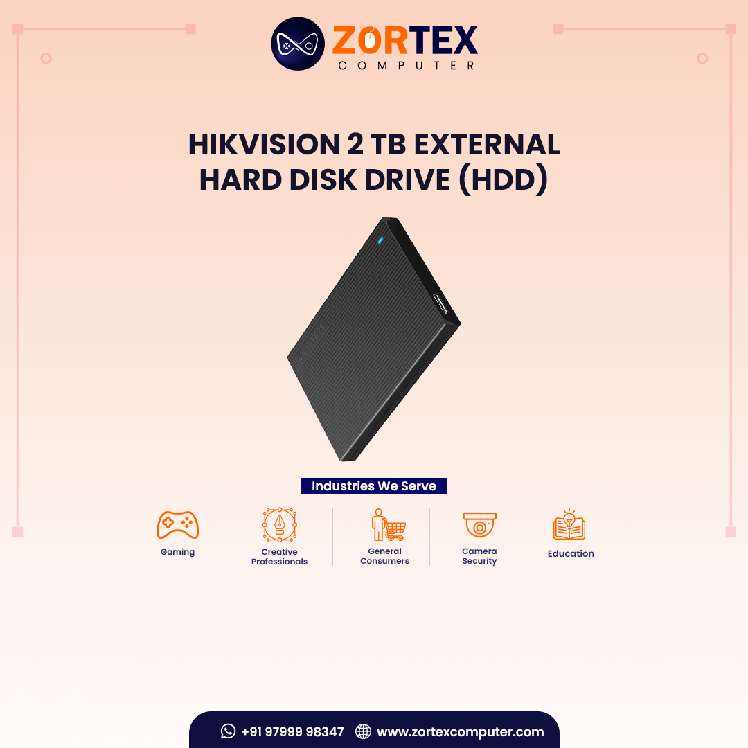 Hikvision 2 TB External Hard Disk Drive (HDD)