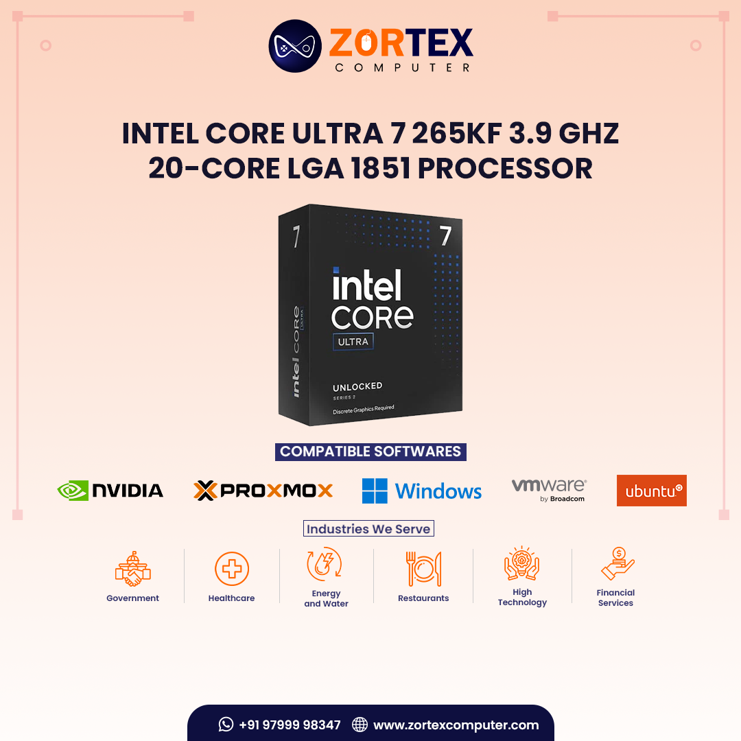 Intel Core Ultra 7 265KF 3.9 GHz 20-Core LGA 1851 Processor