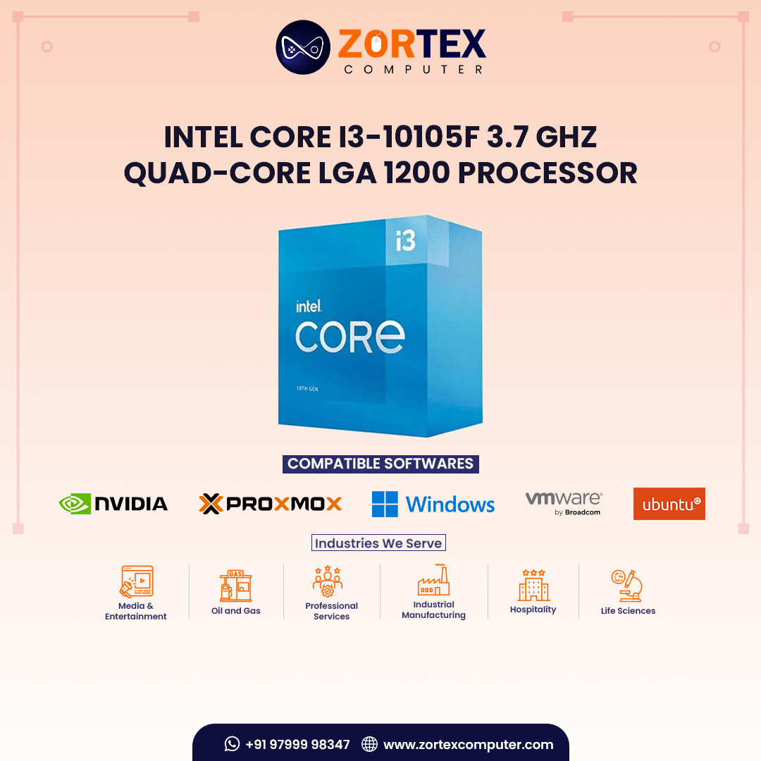 Intel Core i3-10105F 3.7 GHz Quad-Core LGA 1200 Processor