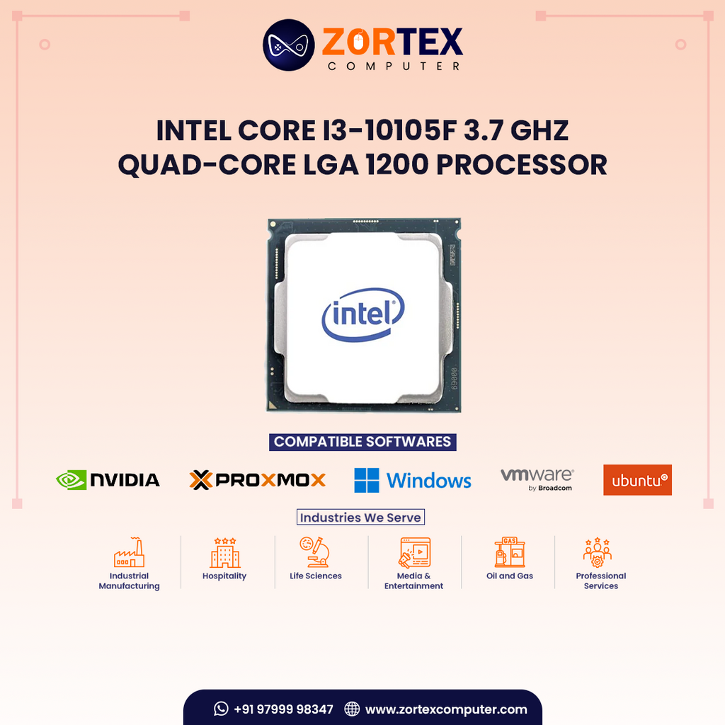 Intel Core i3-10105F 3.7 GHz Quad-Core LGA 1200 Processor