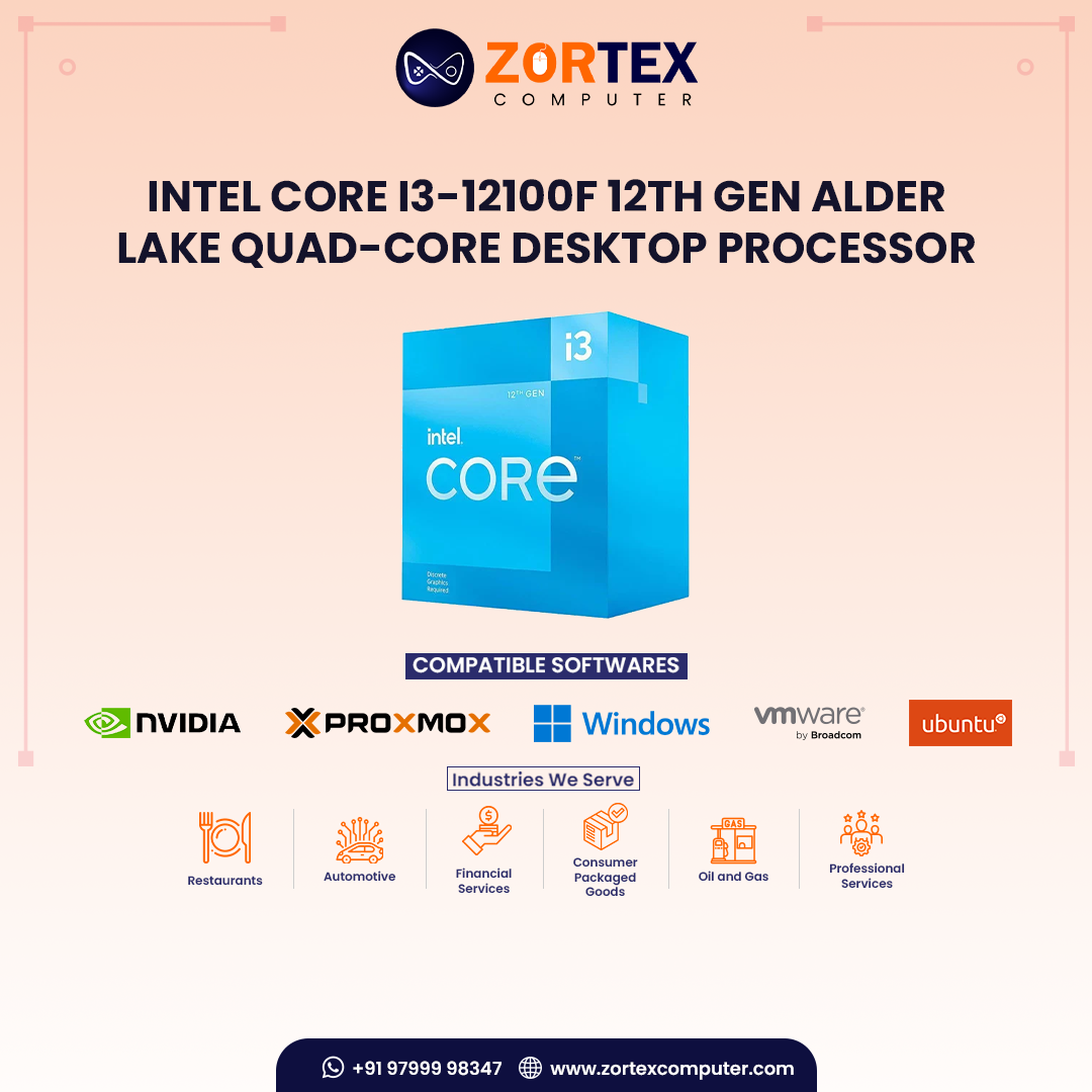 Intel Core i3-12100F 12th Gen Alder Lake Quad-Core Desktop Processor