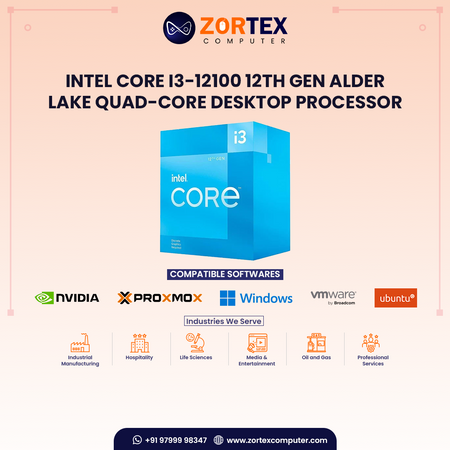 Intel Core i3-12100 12th Gen Alder Lake Quad-Core Desktop Processor