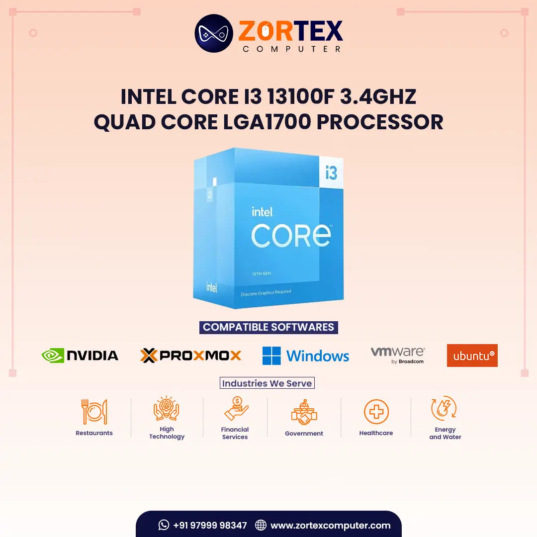 CPU Intel CORE i3 13100F LGA1700 Intel Core i3-13100F Quad-Core Desktop Processor