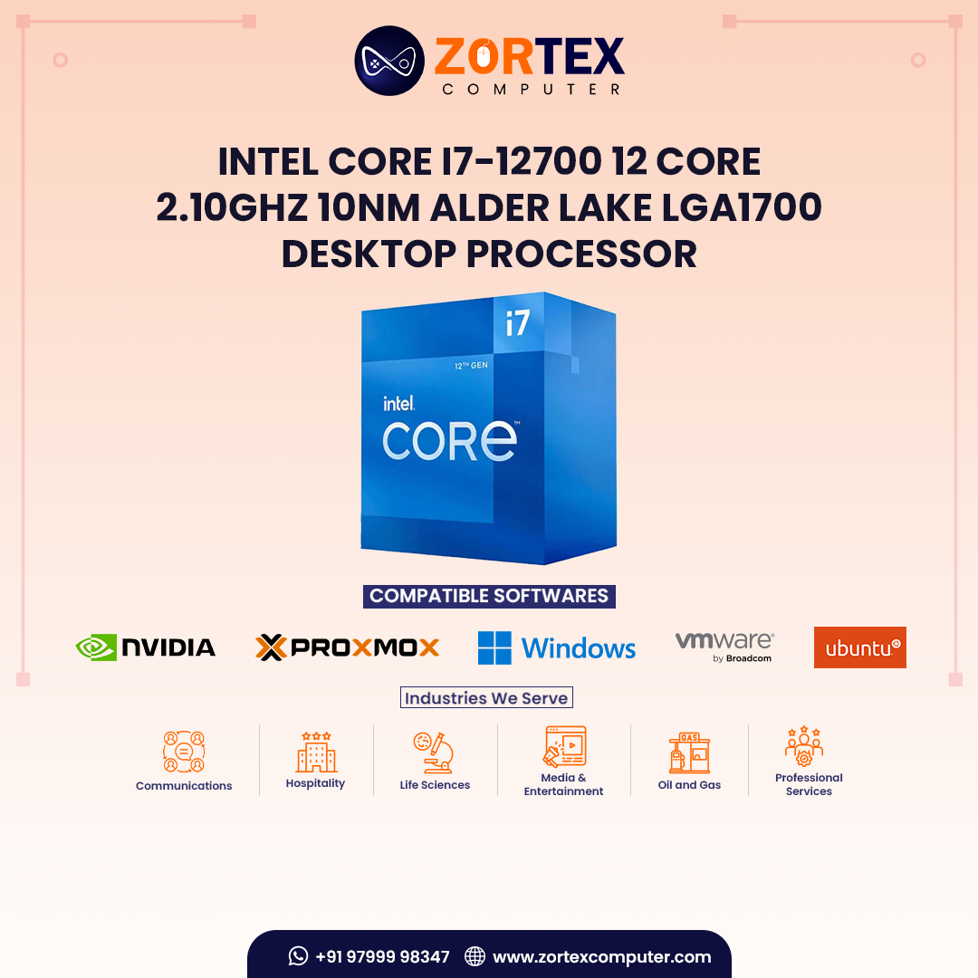 Intel Core i7-12700 12 Core 2.10GHz 10nm Alder Lake LGA1700 Desktop Processor