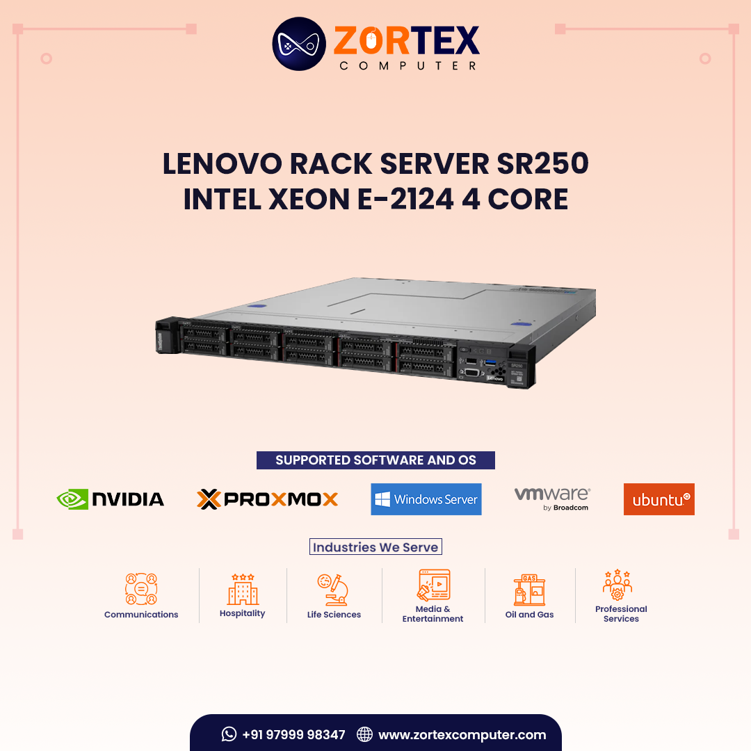 Lenovo Rack Server SR250 - Intel Xeon E-2124 4 core
