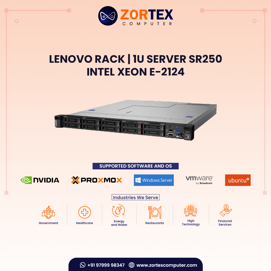 Lenovo Rack | 1U Server SR250 - Intel Xeon E-2124