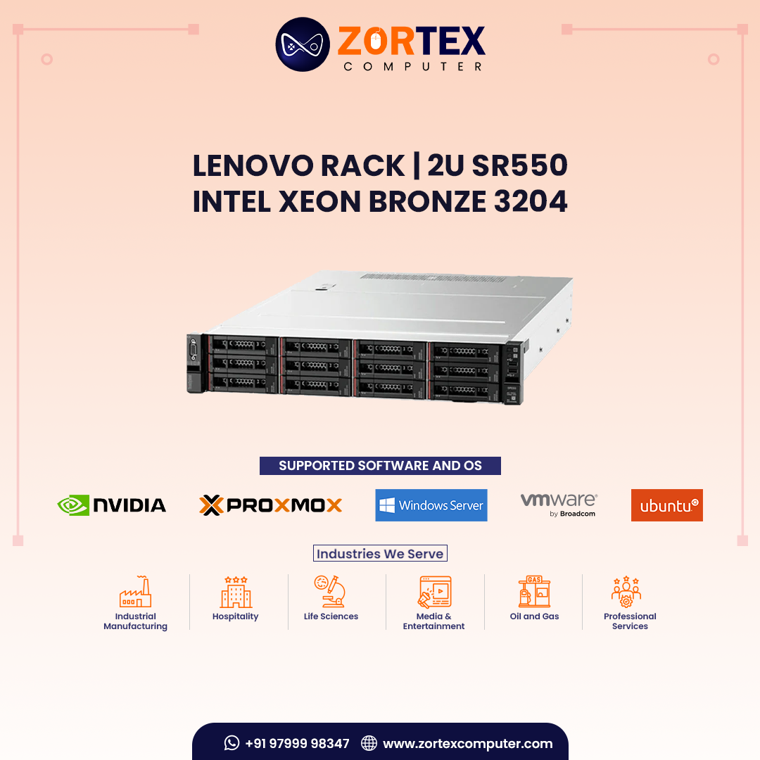 Lenovo Rack | 2U SR550 - Intel Xeon Bronze 3204