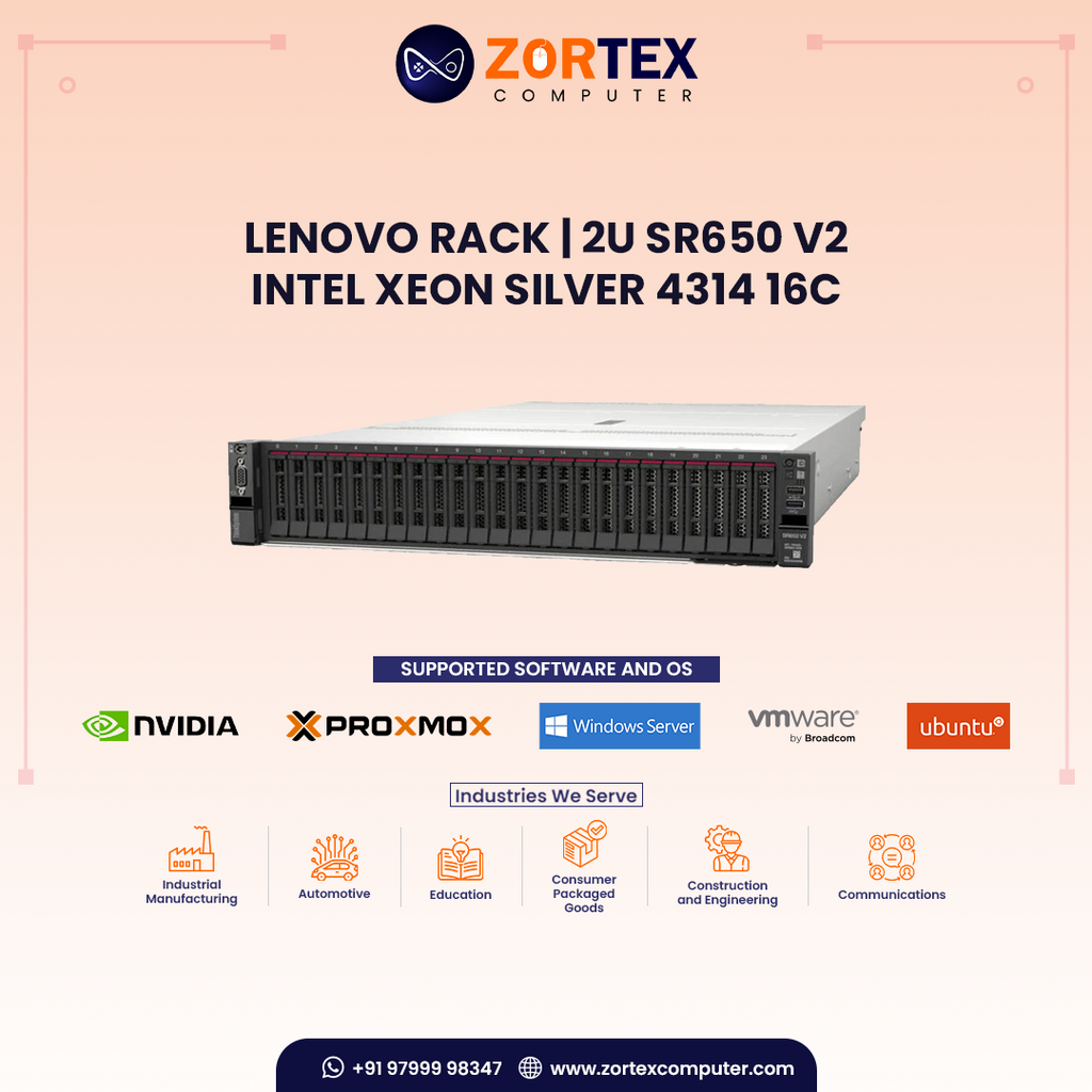 Lenovo Rack | 2U SR650 v2 – Intel Xeon Silver 4314 16C