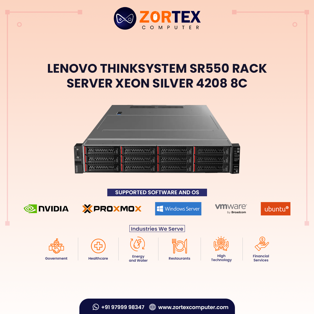 Lenovo ThinkSystem SR550 Rack Server Xeon Silver 4208 8C
