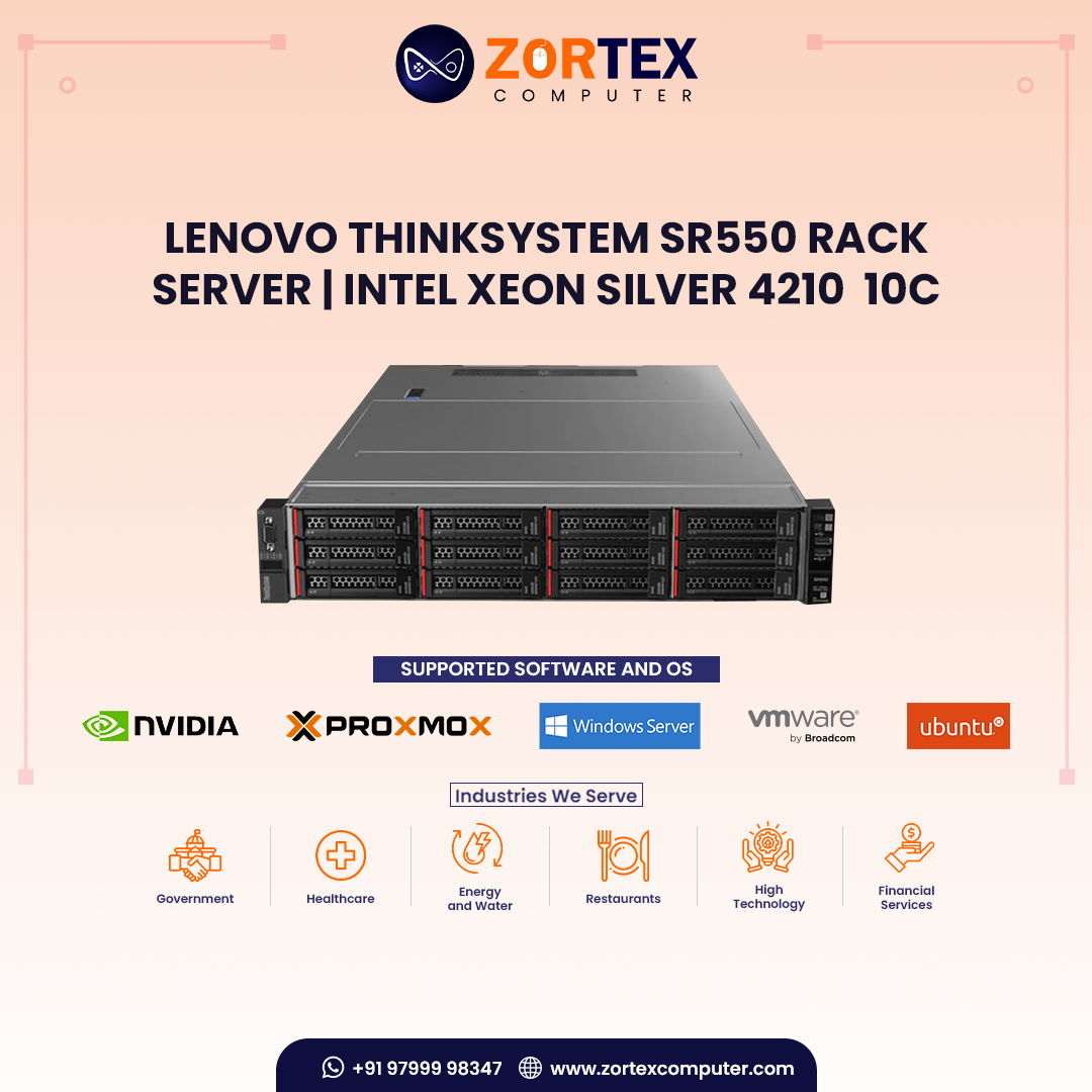 Lenovo ThinkSystem SR550 Rack Server | Intel Xeon Silver 4210  10C