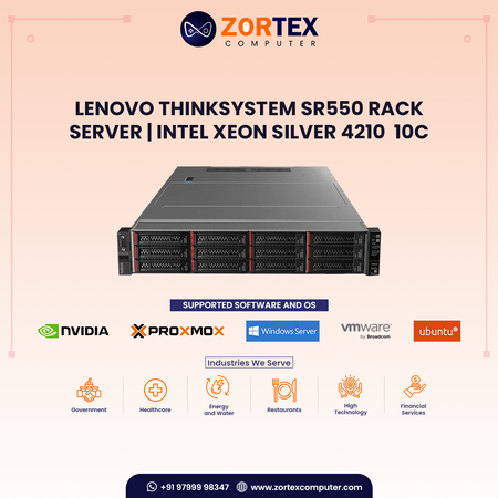 Lenovo ThinkSystem SR550 Rack Server | Intel Xeon Silver 4210  10C