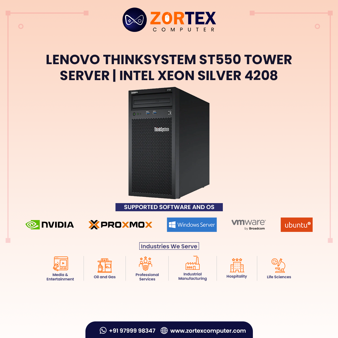 Lenovo ThinkSystem ST550 Tower Server | Intel Xeon Silver 4208