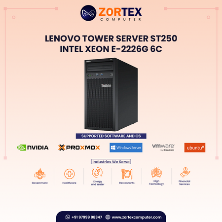 Lenovo Tower Server ST250 - Intel Xeon E-2226G 6C