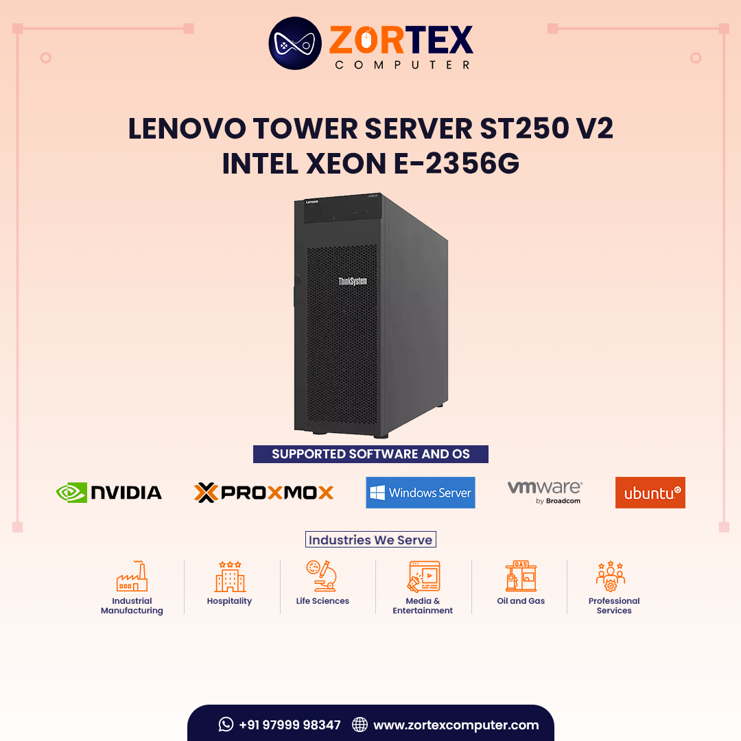 Lenovo Tower Server ST250 v2 - Intel Xeon E-2356G