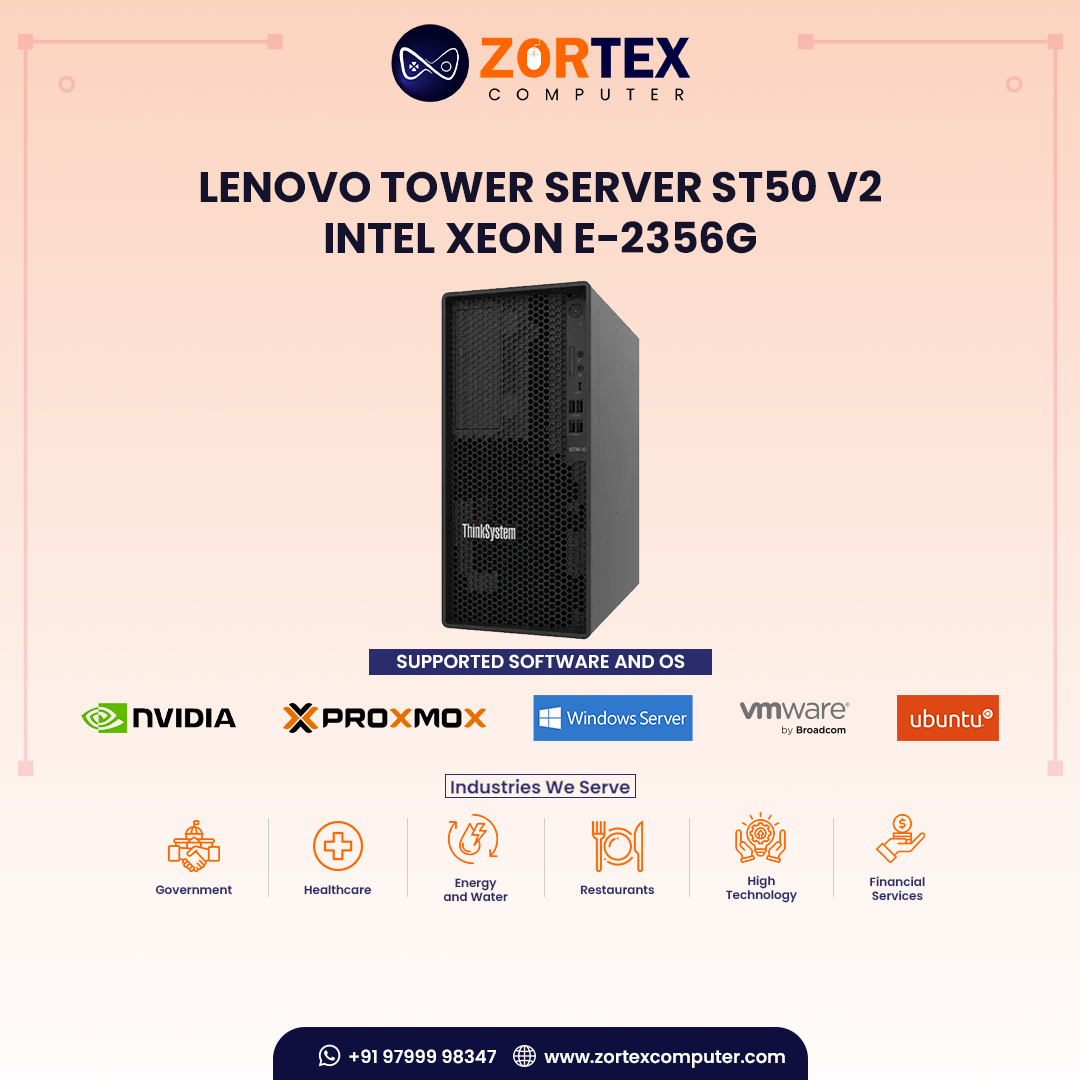 Lenovo Tower Server ST50 v2 - Intel Xeon E-2356G