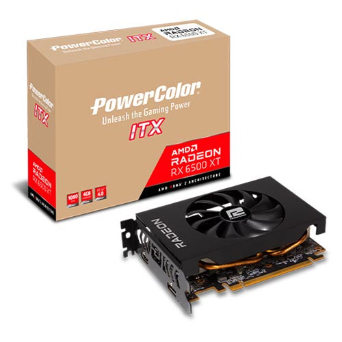 PowerColor AMD Radeon RX 6500 XT ITX 4GB GDDR6 Graphic Card AXRX 6500 XT 4GBD6-DH