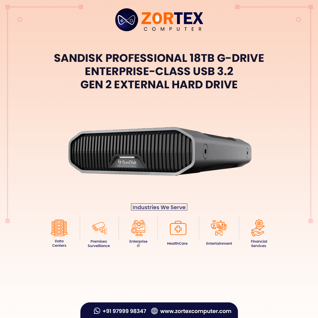 SanDisk Professional 18TB G-DRIVE Enterprise-Class USB 3.2 Gen 2 External Hard Drive