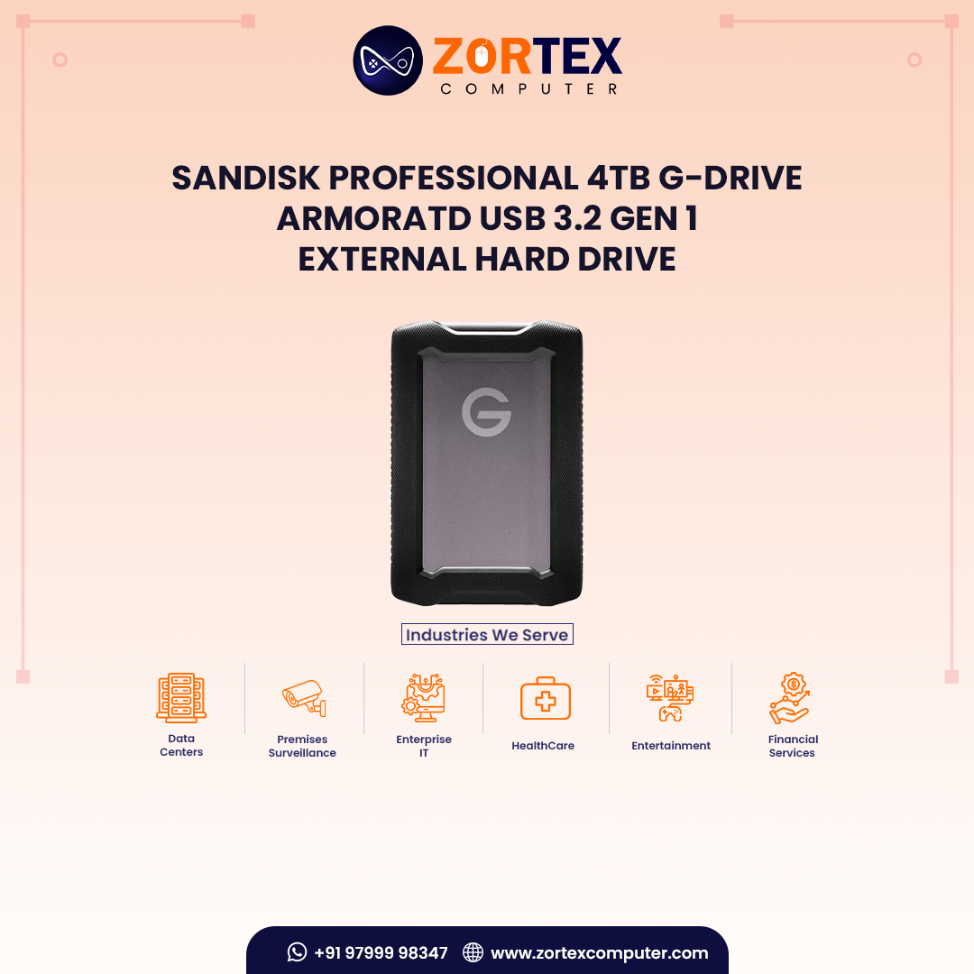 SanDisk Professional 4TB G-DRIVE ArmorATD USB 3.2 Gen 1 External Hard Drive