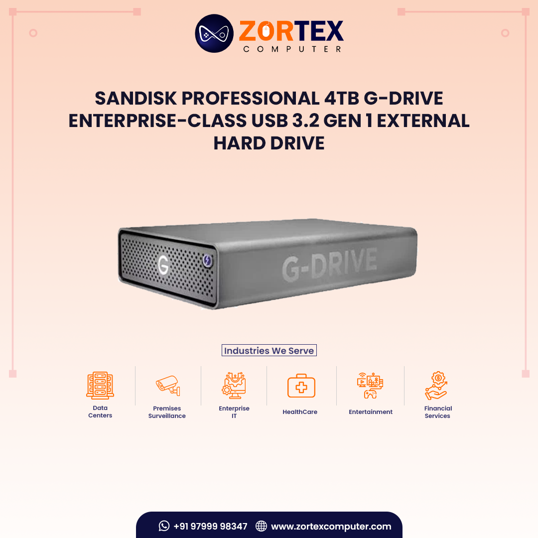 SanDisk Professional 4TB G-DRIVE Enterprise-Class USB 3.2 Gen 1 External Hard Drive