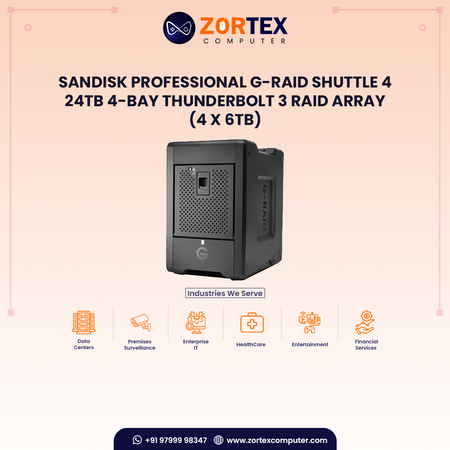 SanDisk Professional G-RAID Shuttle 4 24TB 4-Bay Thunderbolt 3 RAID Array (4 x 6TB)