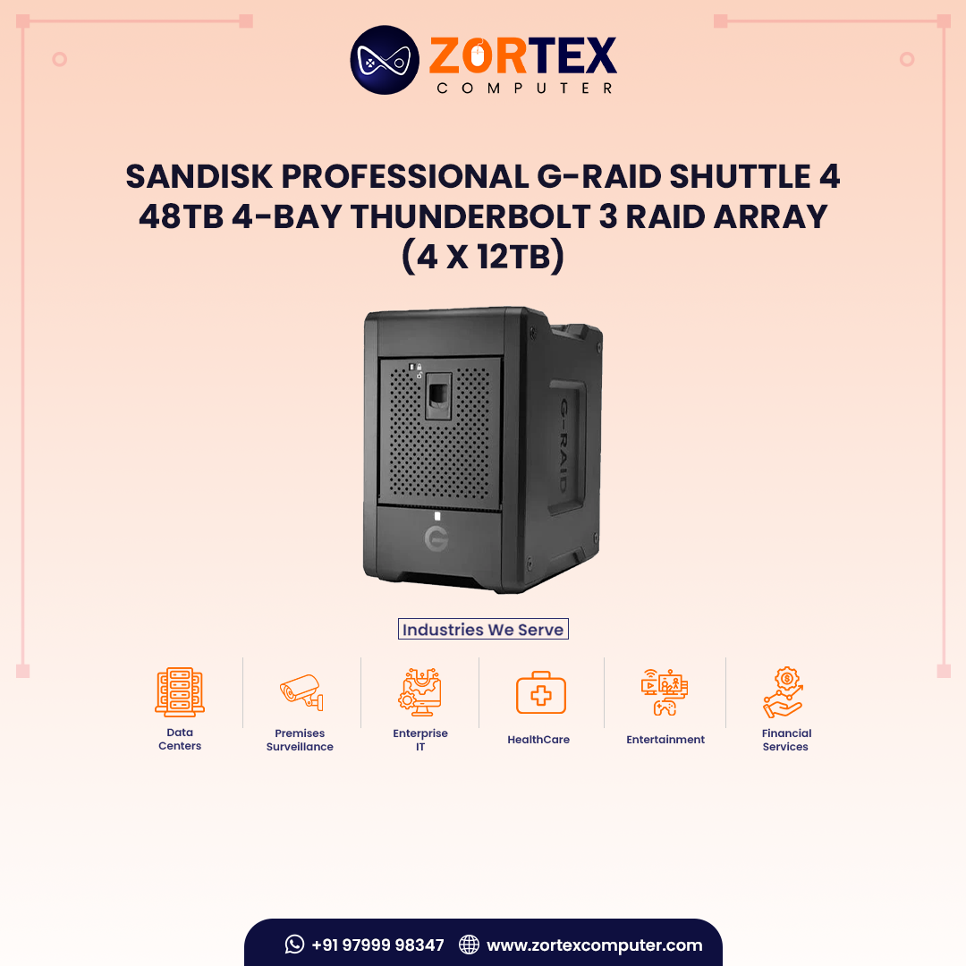 SanDisk Professional G-RAID Shuttle 4 48TB 4-Bay Thunderbolt 3 RAID Array (4 x 12TB)