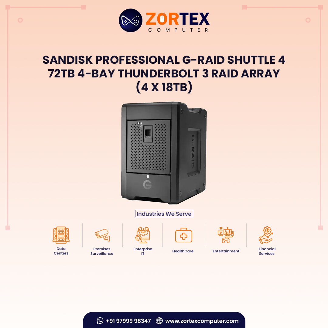 SanDisk Professional G-RAID Shuttle 4 72TB 4-Bay Thunderbolt 3 RAID Array (4 x 18TB)