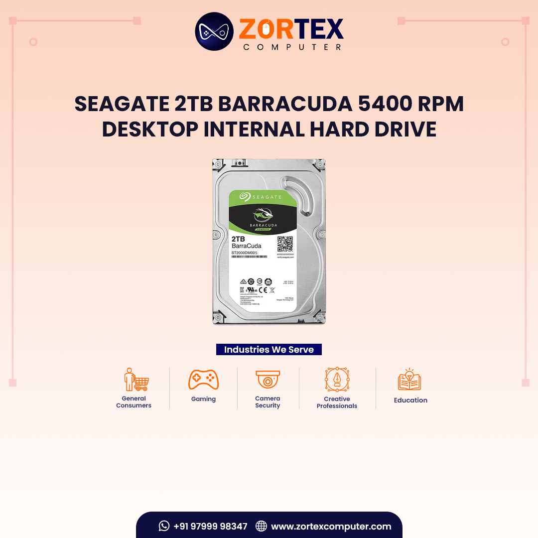 Seagate 2TB Barracuda 5400 RPM Desktop Internal Hard Drive