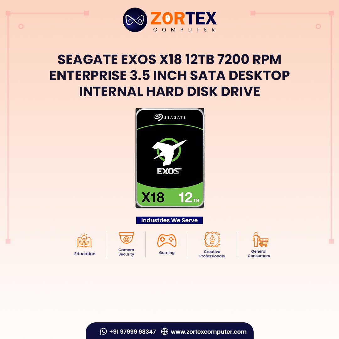 Seagate EXOS X18 12TB 7200 RPM Enterprise 3.5 Inch SATA Desktop Internal Hard Disk Drive
