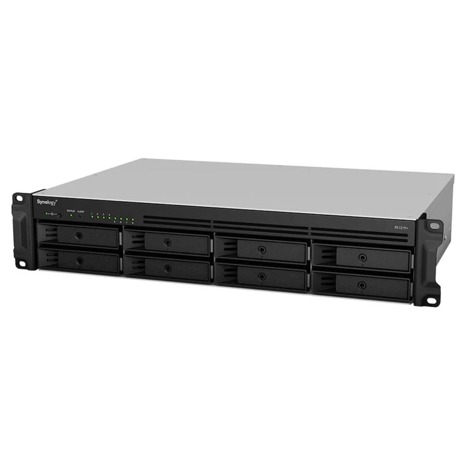 Synology RackStation RS1219+ 2U 8-Bay Scalable Rackmount NAS Front Left
