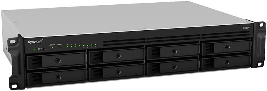 Synology RackStation RS1219+ 2U 8-Bay Scalable Rackmount NAS Front Right