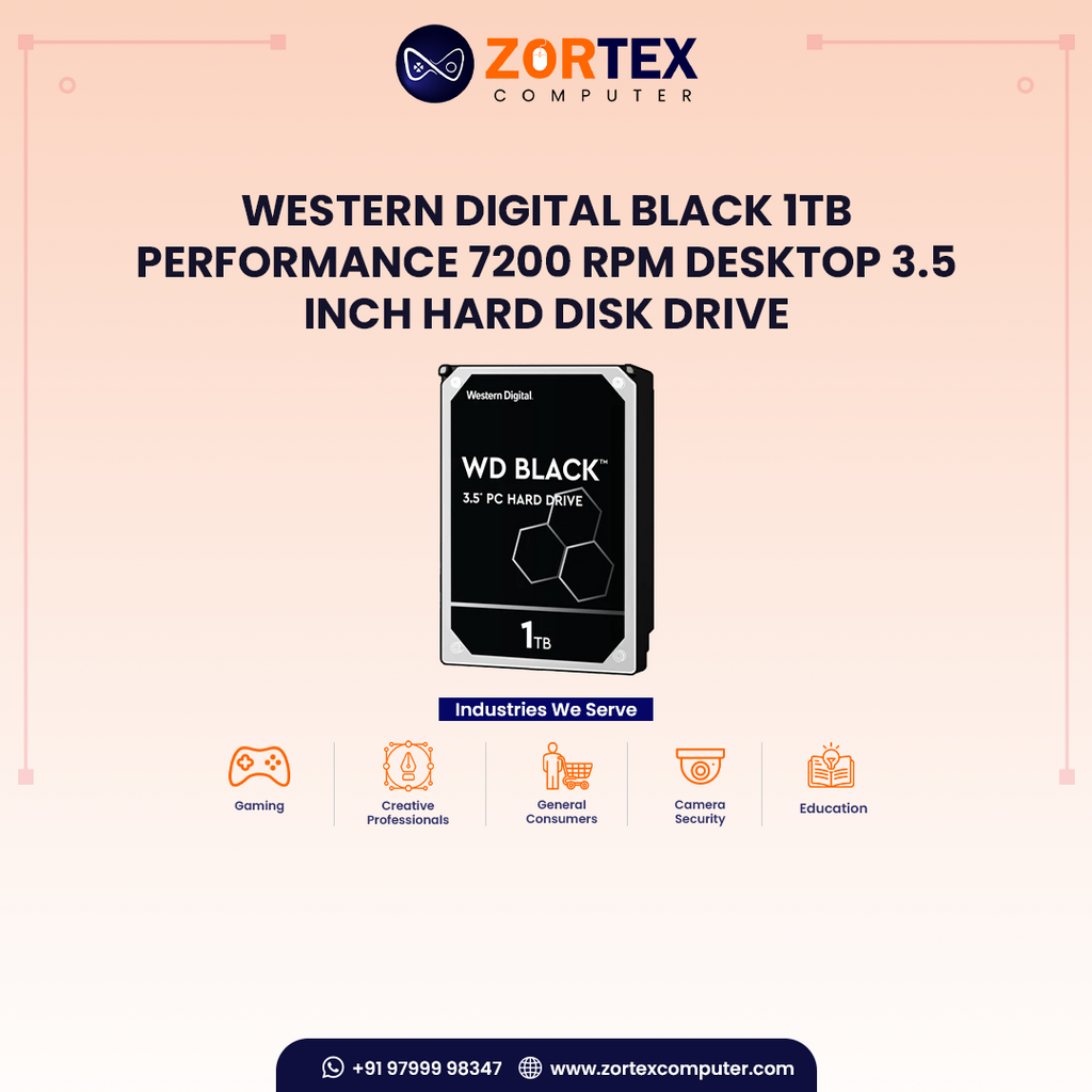 Western Digital Black 1TB Performance 7200 RPM Desktop 3.5 inch Hard Disk Drive