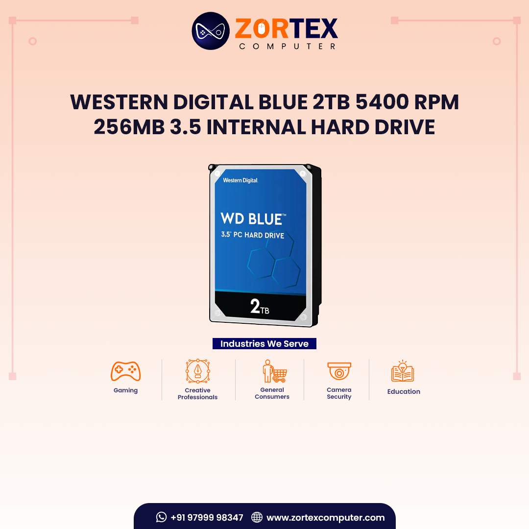 Western Digital Blue 2TB 5400 RPM 256MB 3.5 Internal Hard Drive