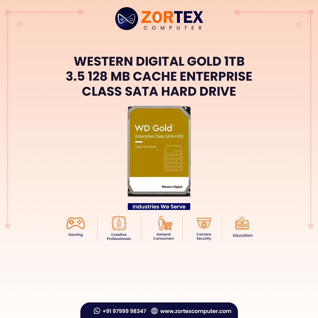Western Digital Gold 1TB 3.5 128 MB Cache Enterprise Class SATA Hard Drive