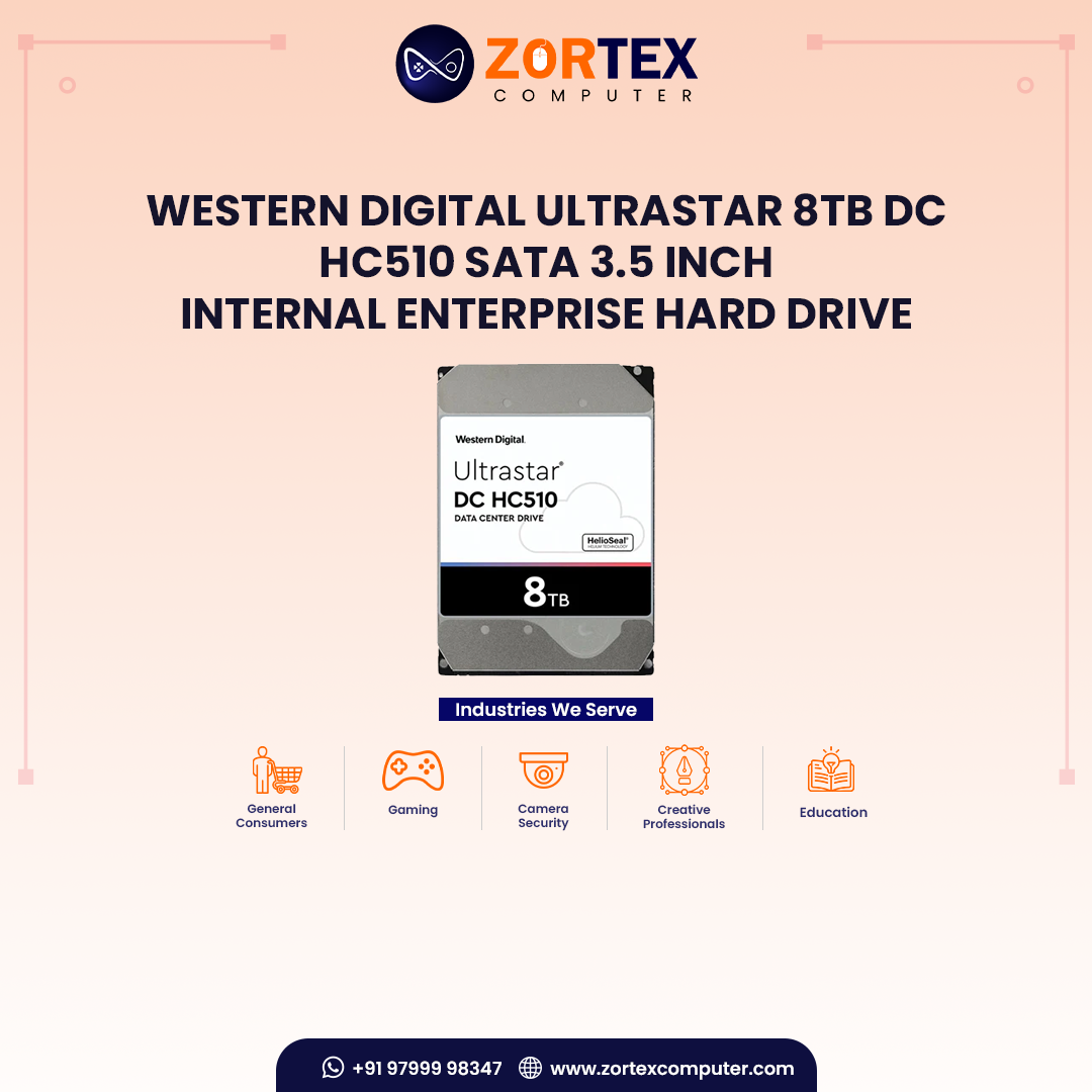 Western Digital Ultrastar 8TB DC HC510 SATA 3.5 inch Internal Enterprise Hard Drive