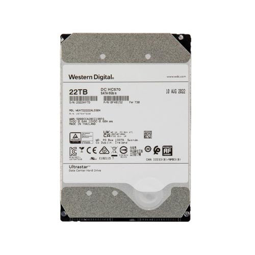 WD Ultrastar DC 0F48155 HC570 22TB 3.5â€³ 7200RPM SATA3 6Gb/s 512M Internal Hard Drive WUH722222ALE6L4