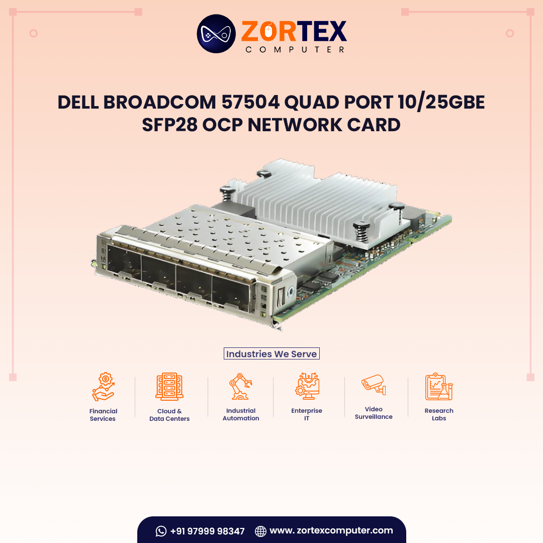 Dell Broadcom 57504 Quad Port 10/25GbE SFP28 OCP Network Card