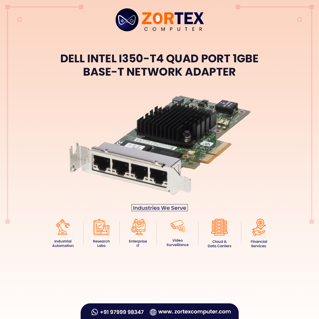 Dell Intel I350-T4 Quad Port 1GbE BASE-T Network Adapter