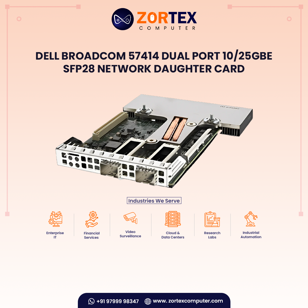 Dell Broadcom 57414 Dual Port 10/25GbE SFP28 Network Daughter Card