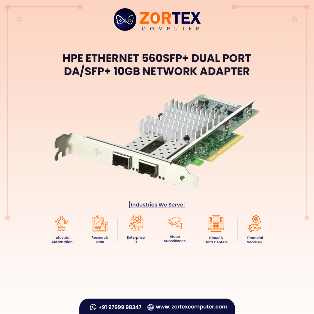 HPE Ethernet 560SFP+ Dual Port DA/SFP+ 10Gb Network Adapter