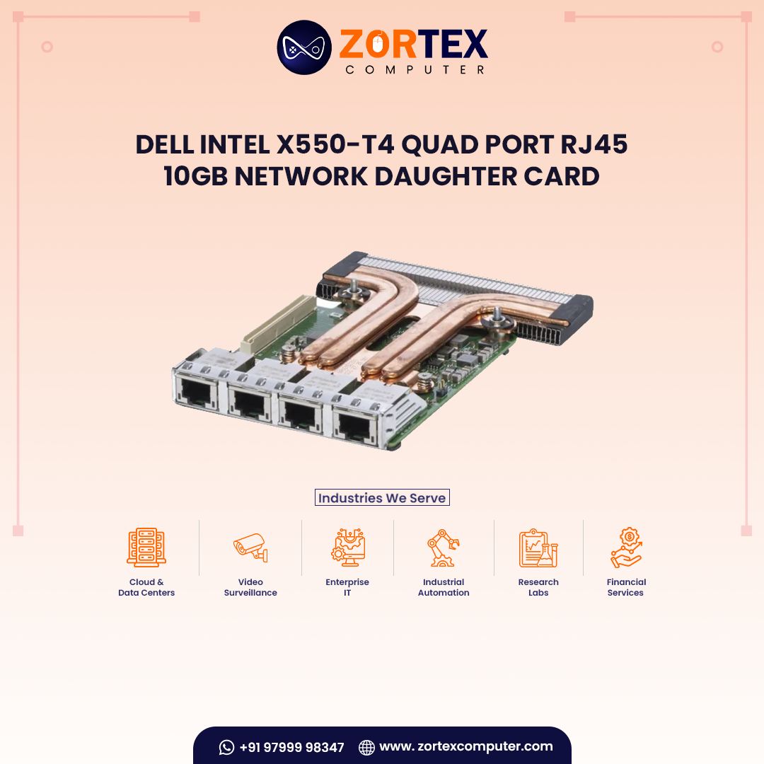 Dell Intel X550-T4 Quad Port RJ45 10Gb Network Daughter Card