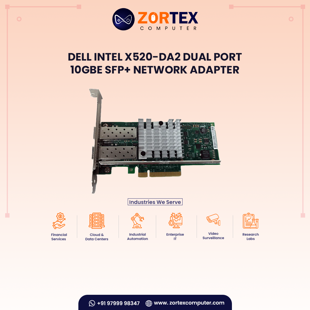 Dell Intel X520-DA2 Dual Port 10GbE SFP+ Network Adapter